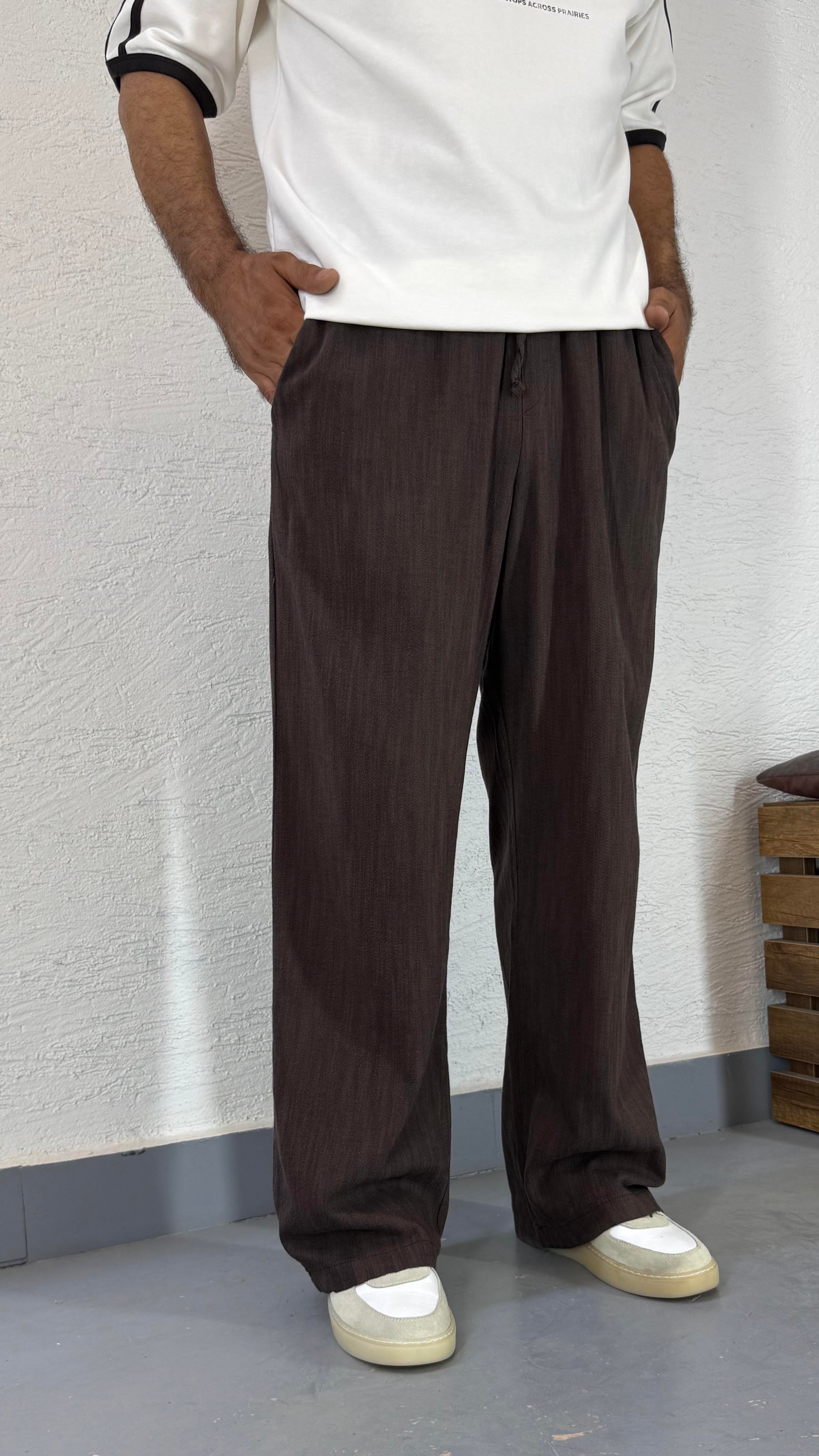 Pamuk Keten Baggy Pantolon