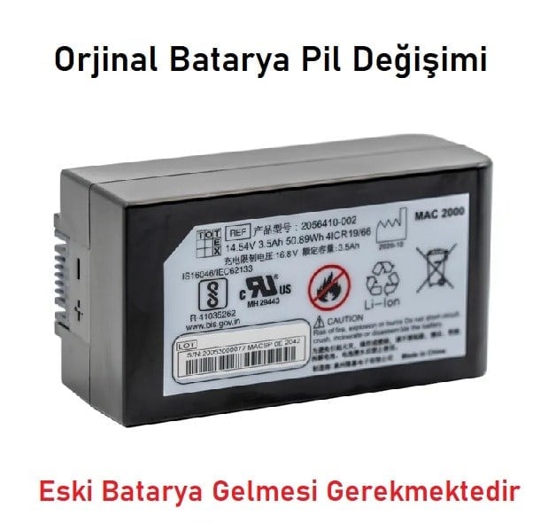 GE MAC 2000 EKG Batarya İçin Orijinal Batarya Pil Değişimi | PilgrossGE MAC 2000 EKG Batarya için Orjinal Batarya Pil Değişimi Medikal Bataryalar