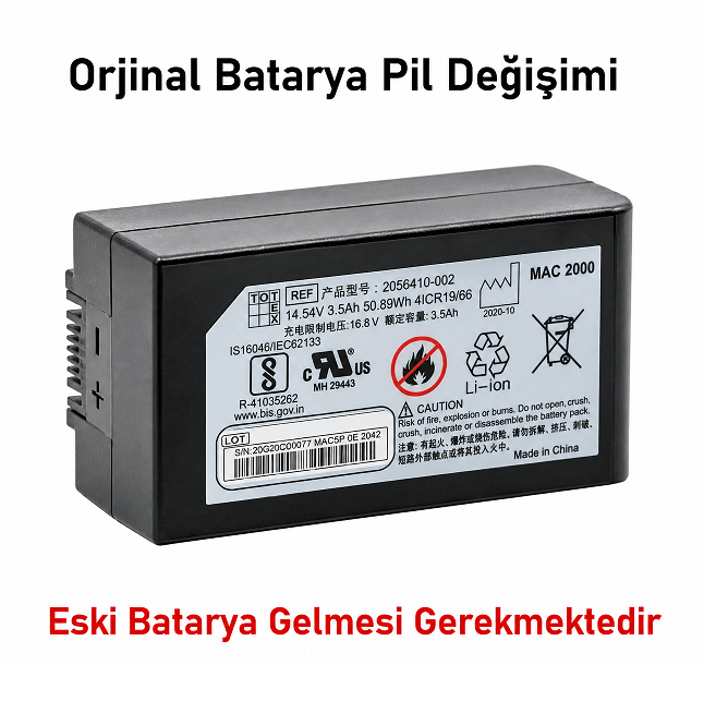GE MAC 2000 EKG İçin Orijinal Batarya Pil DeğişimiGE MAC 2000 EKG İçin Orijinal Batarya Pil DeğişimiMedikal Bataryalar