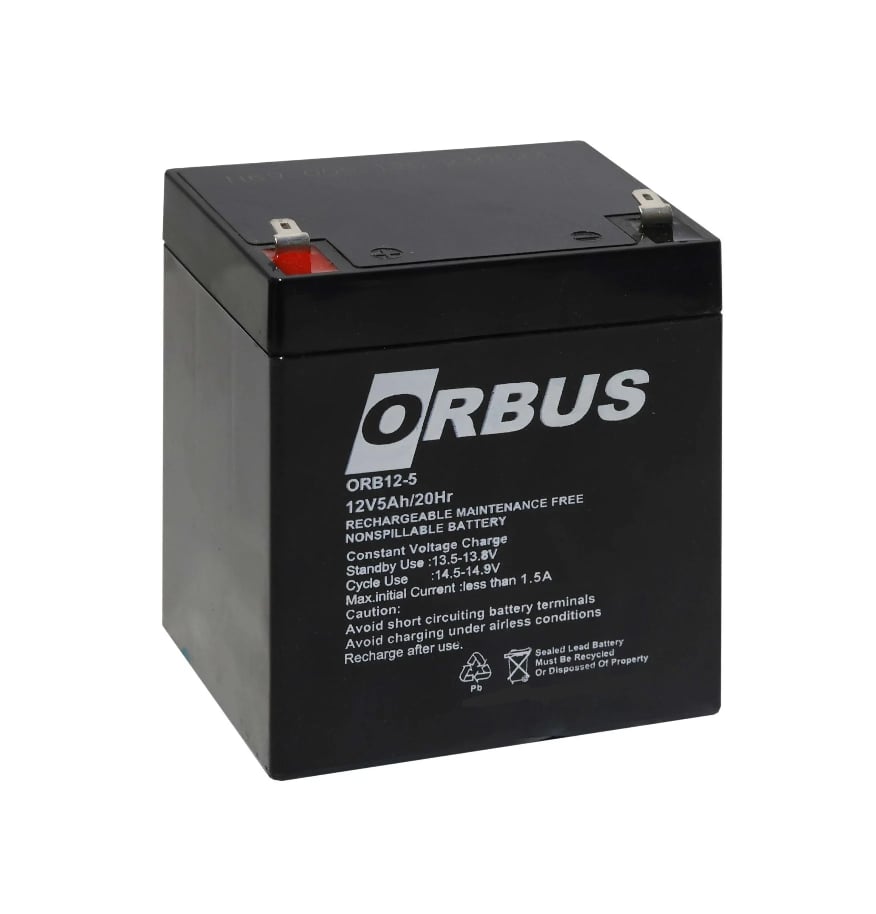 Orbus 12V 5Ah Bakımsız Kuru Akü (SLA Akü) | UPS, Alarm ve Güvenlik Sistemi AküsüOrbus 12V 5Ah Bakımsız Kuru Akü-SLA AküAküler
