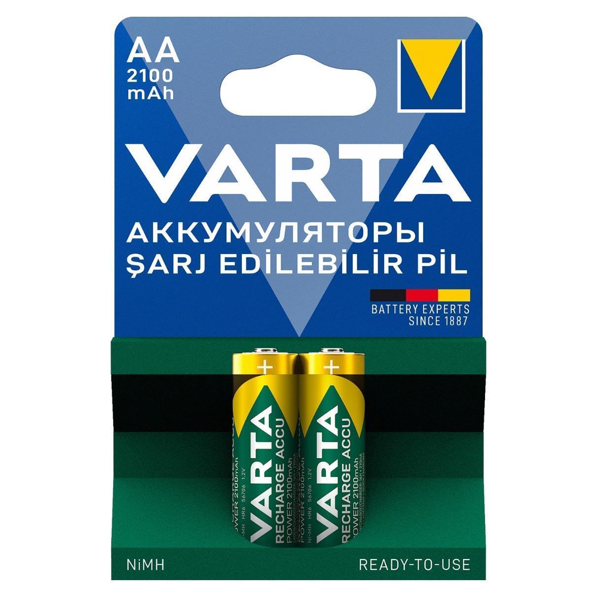Varta 56706 Power 2100mAh AA Şarj Edilebilir Kalem Pil 2li Paket