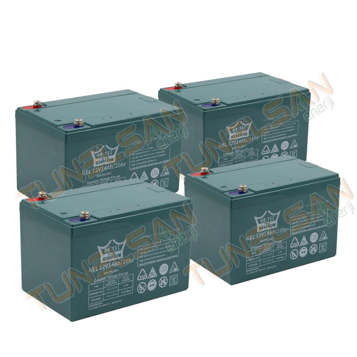 Volta VSM/VSC/VST Serisi için 12v 14ah Jel Akü Seti 4 Adet 12 volt 14 Amper 