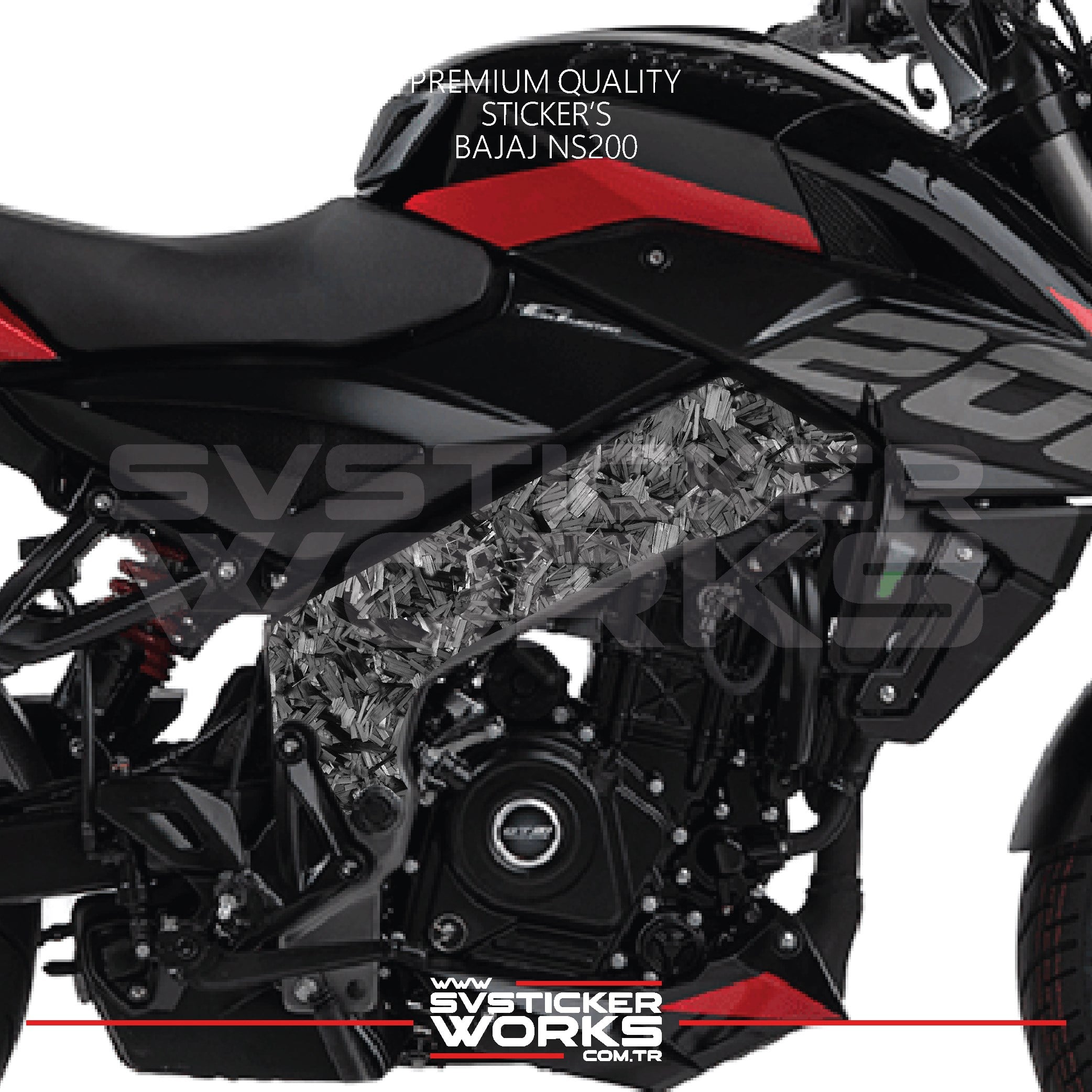 SVSTICKERWORKSBajaj Ns200 Orta Şase Forged Karbon Kaplama Sticker Etiket Modeli Bajaj Ns200 Orta Şase Forged Karbon Kaplama Sticker Etiket Modeli 