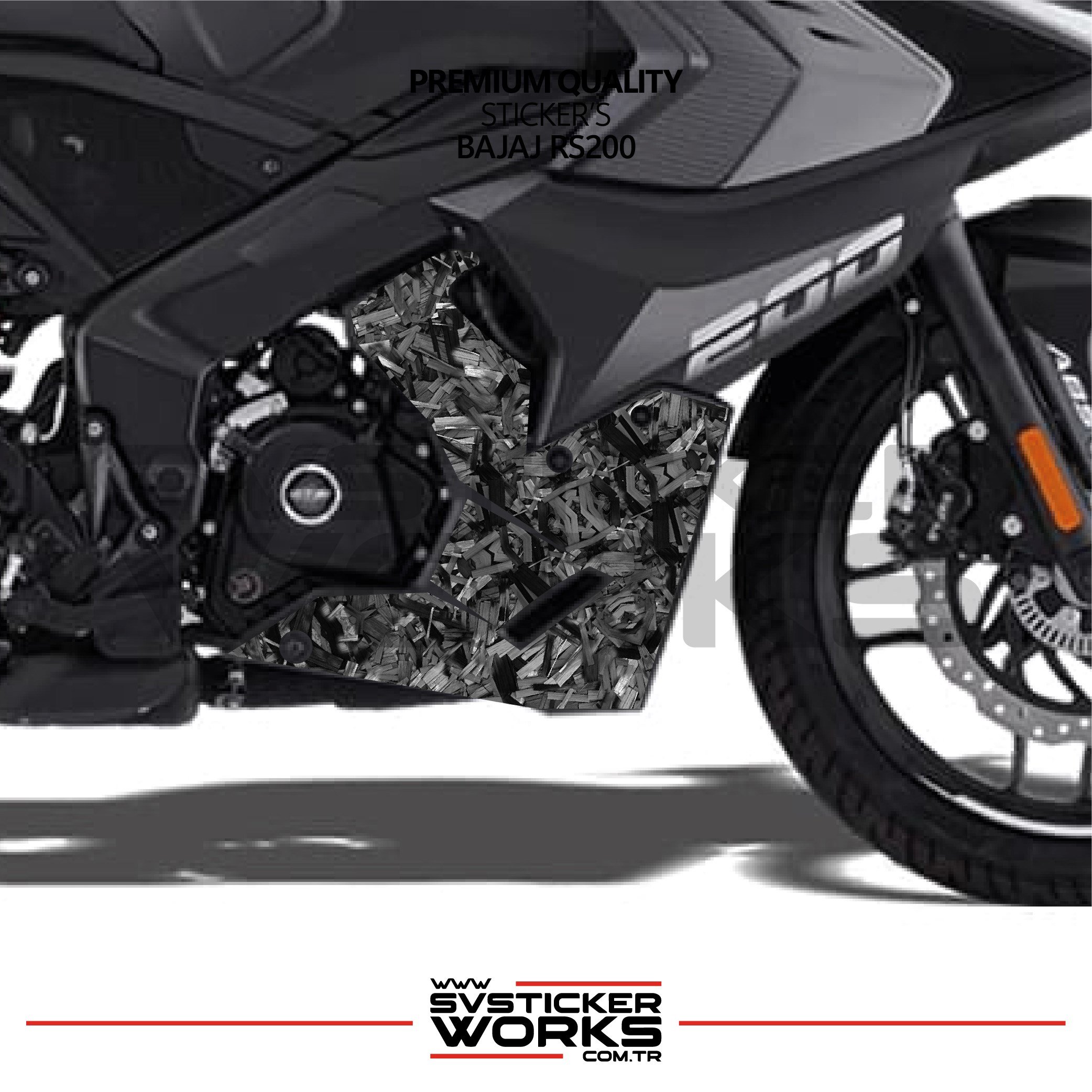 SVSTICKERWORKSBajaj RS200 Forged Kaplama Etiket Sticker Modeli Alt SakalBajaj RS200 Forged Kaplama Etiket Sticker Modeli Alt SakalRS200
