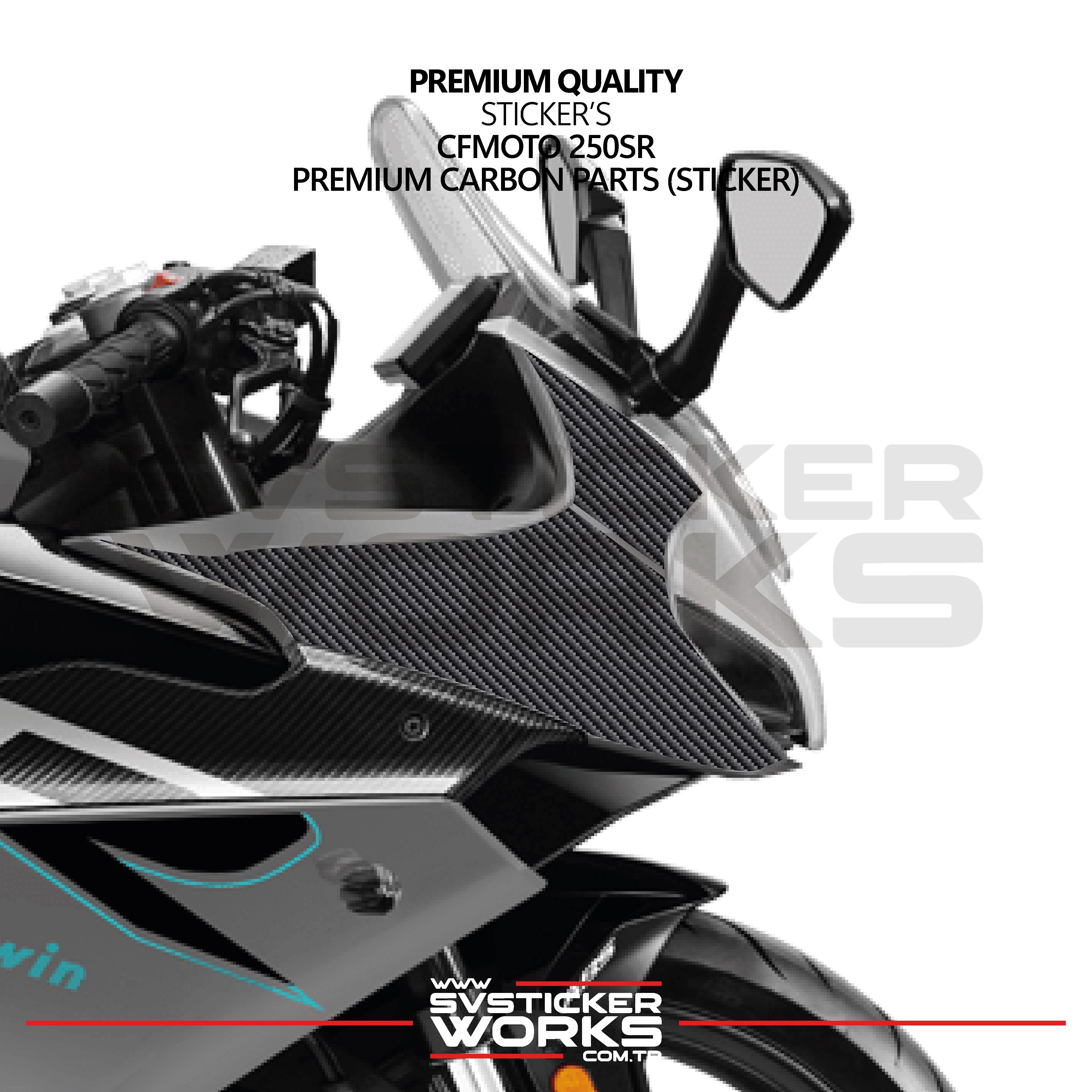 SVSTICKERWORKSCFMOTO 250SR Sticker Karbon Folyo Kaplama Ön Kafa YanıCFMOTO 250SR Sticker Karbon Folyo Kaplama Ön Kafa Yanı
