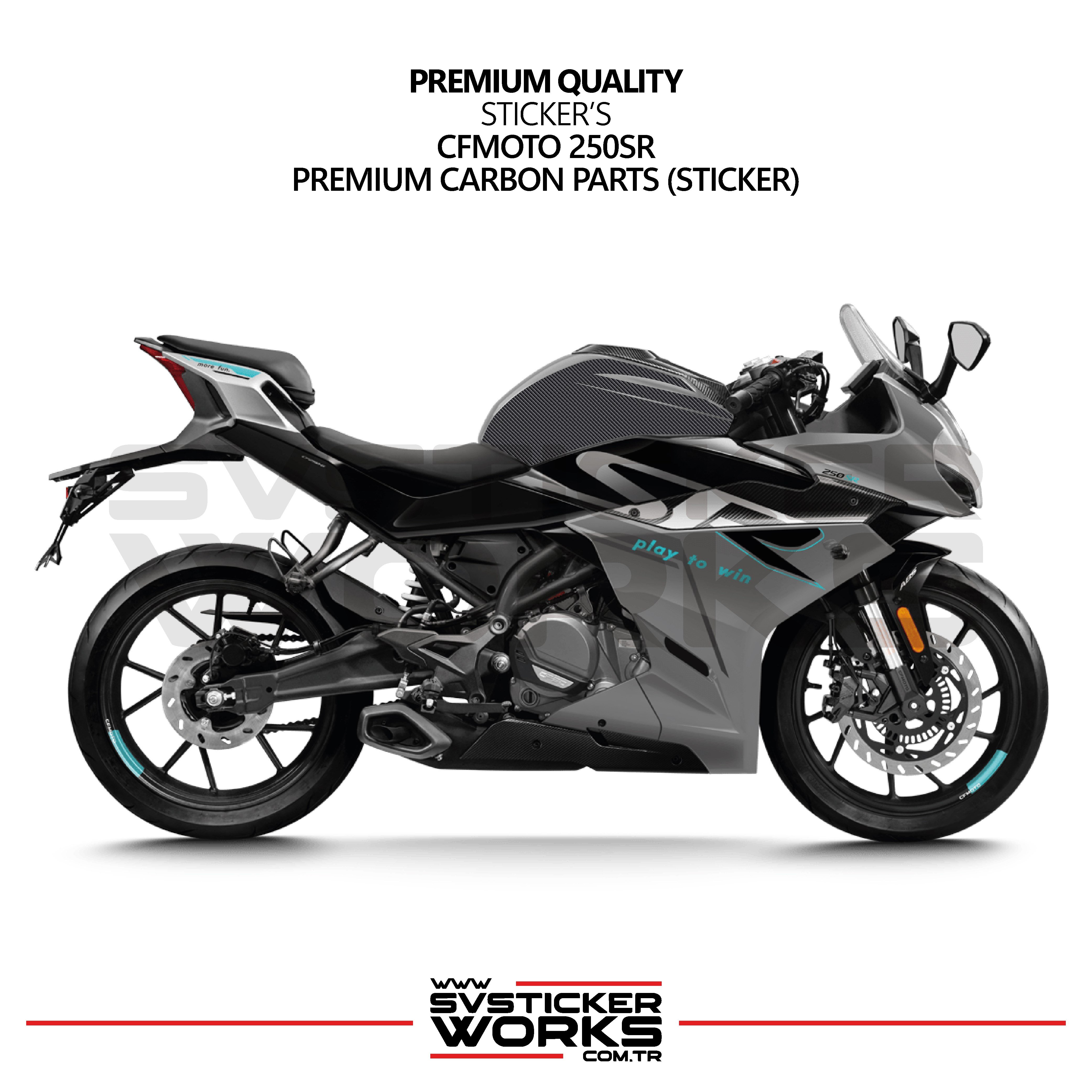 SVSTICKERWORKSCFMOTO 250SR Sticker Karbon Folyo Kaplama Depo BölümüCFMOTO 250SR Sticker Karbon Folyo Kaplama Depo Bölümü