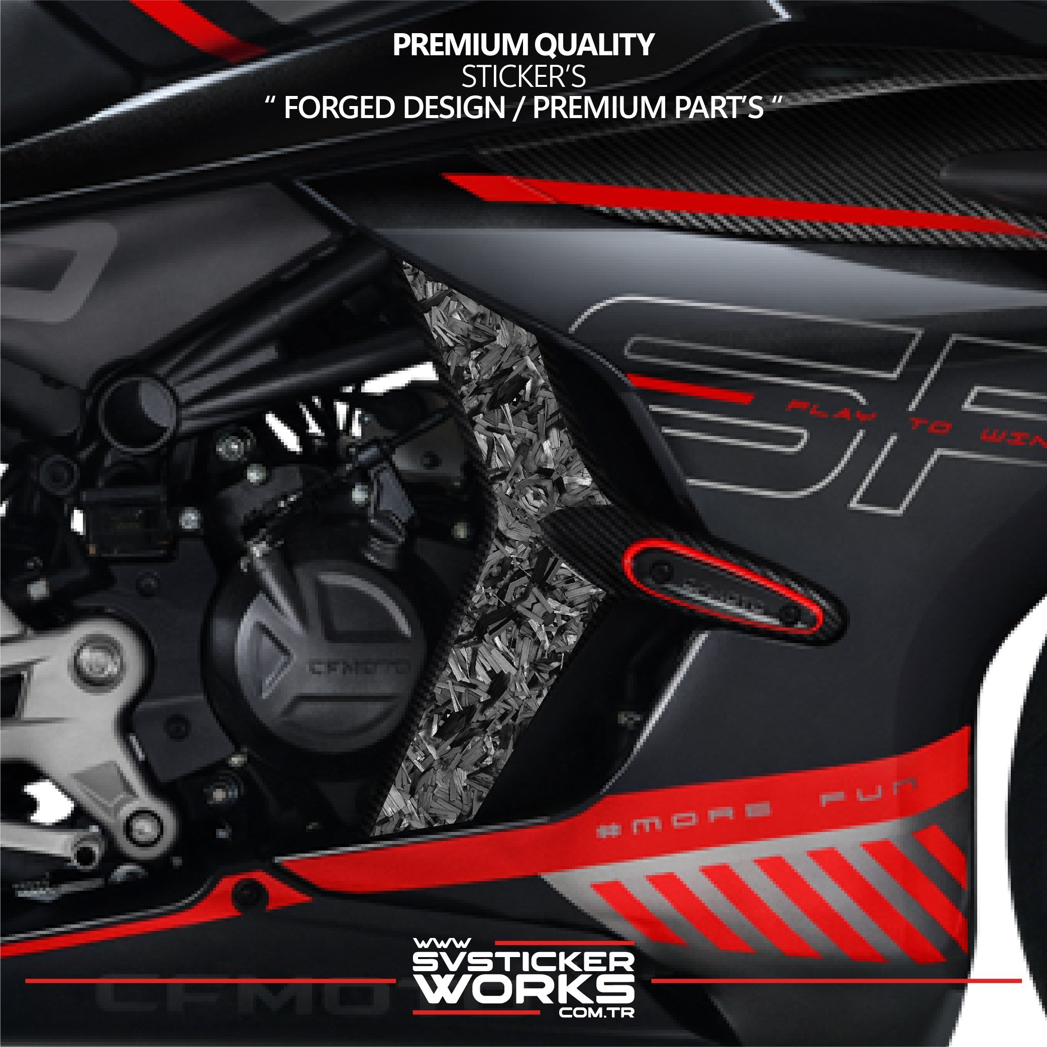 SVSTICKERWORKSCFMOTO 450SR Forged Karbon Kaplama Motor Koruma Kapağı Sticker Etiket ModeliCFMOTO 450SR Forged Karbon Kaplama Motor Koruma Kapağı Sticker Etiket ModeliJant Sticker