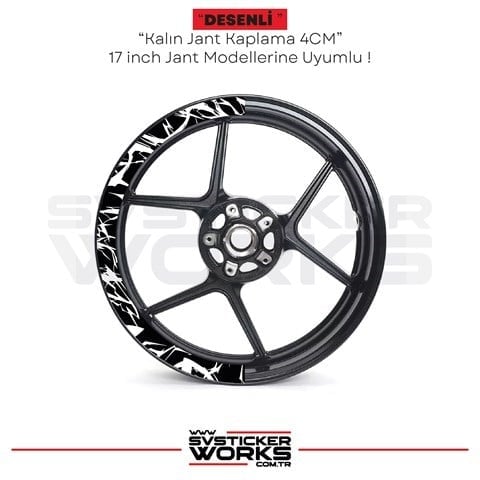 SVSTICKERWORKSMotosiklet Jant Kaplama Desenli Yarım Yüksek Kaliteli Folyo 1 Paket 1 Motosiklet İçinMotosiklet Jant Kaplama Desenli Yarım Yüksek Kaliteli Folyo 1 Paket 1 Motosiklet İçin