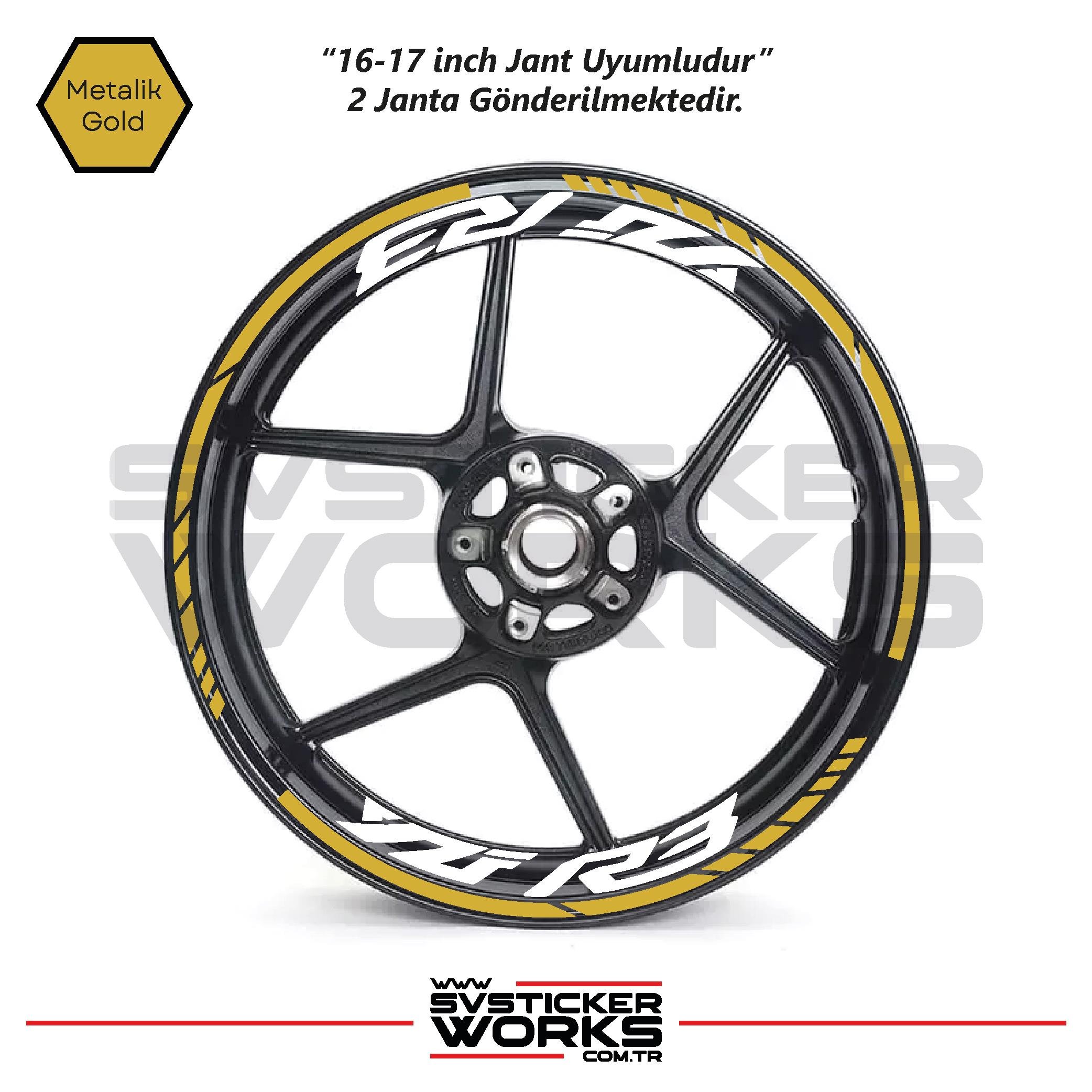 Yamaha YZF-R3 Yazılı Jant Sticker Dış Ve İç Set Sticker Jant Şeridi