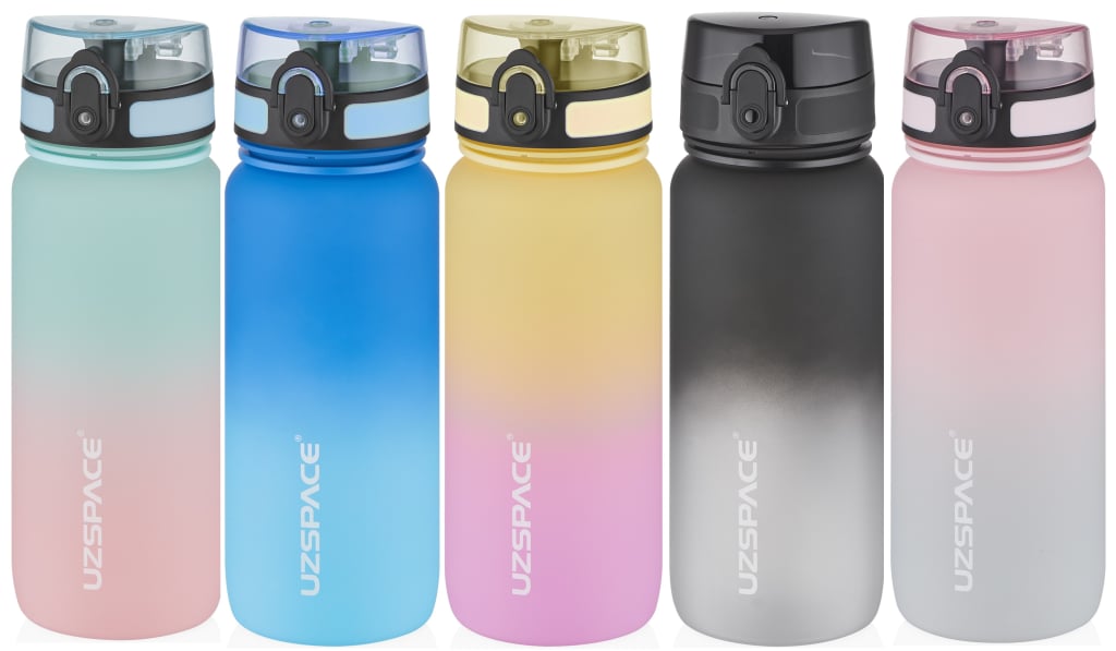 UZSPACE 650 ML GRADİENT RENK SOFTTOUCH TRİTAN SU MATARASI