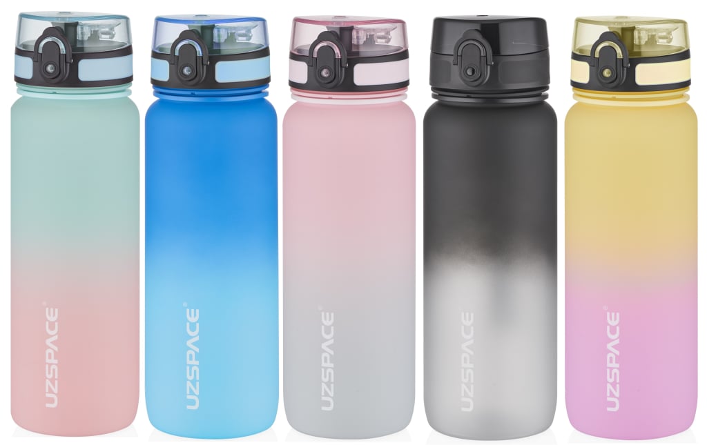 UZSPACE 800 ML GRADİENT RENK SOFT-TOUCH TRİTAN SU MATARASI