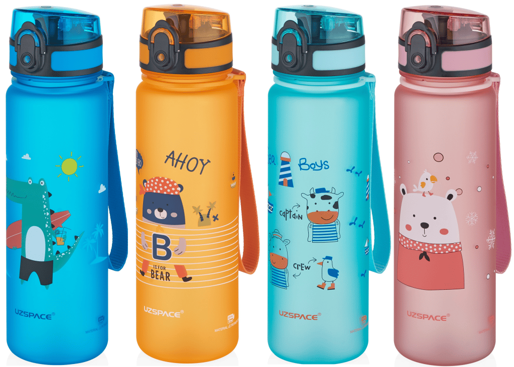 UZSPACE SEVİMLİ HAYVAN DESENLİ SOFT-TOUCH 500 ML TRITAN SU MATARASI
