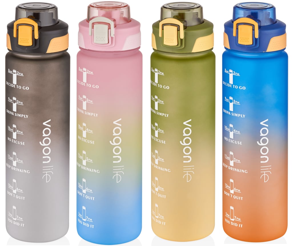 VAGONLİFE 1000 ML SOFT-TOUCH MOTİVASYON SU MATARASI
