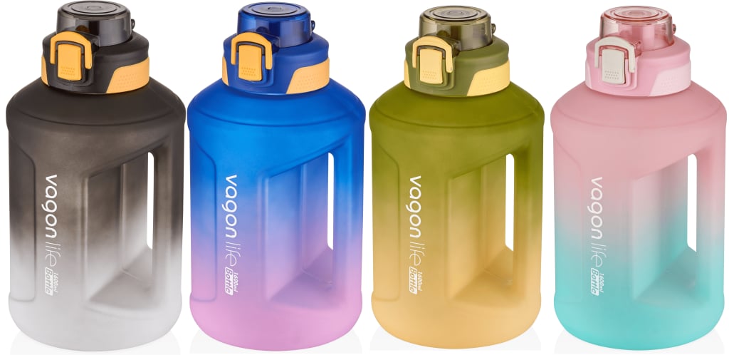 VAGONLİFE 1600ML SOFT-TOUCH MOTİVASYON SU MATARASI