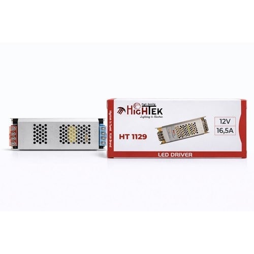 12V 16.5A Metal Ultra Slim Kasa LED Trafosu Adaptör | 200W Güç Kaynağı