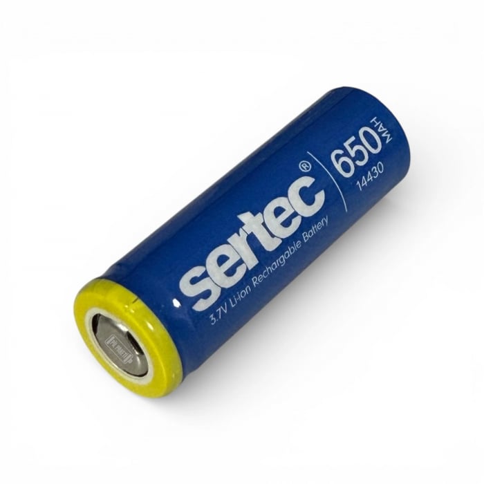 3.7V Li-Ion 14430 650mAh 1C Şarjlı Pil | Şarj Edilebilir Lityum Batarya