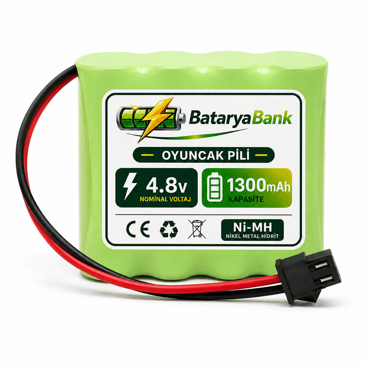 4.8V 1300mAh Oyuncak Araba Pili Bataryası Siyah Soket | Uzun Ömürlü Şarjlı Pil