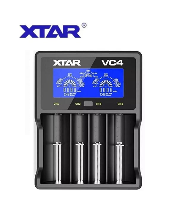 XTAR VC4 LCD Ekranlı Pil Şarj Aleti 4'lü 18650 26650 Li-ion Ni-MH Akıllı Şarj Cihazı