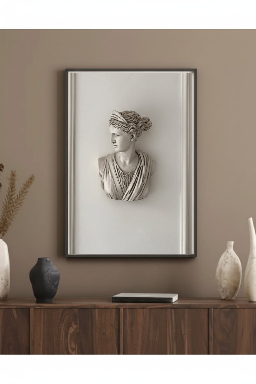 Duvar Büstü Duvar Heykeli Dekoratif Asma Büyük Boy Duvar Heykelleri Mitolojik Duvar Büstü 25 CM