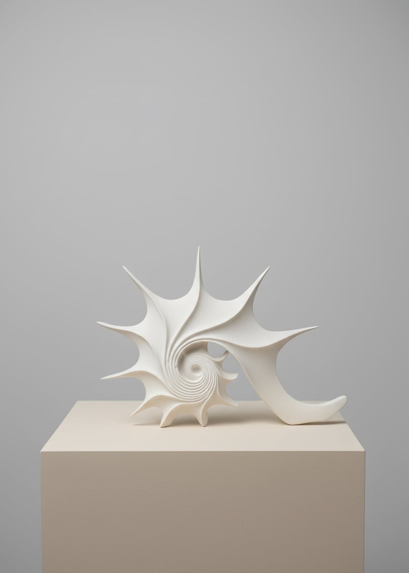 Modern Fosil Biblo – Spiral Formlu Boyanabilir Polyester Obje 27x40 cm