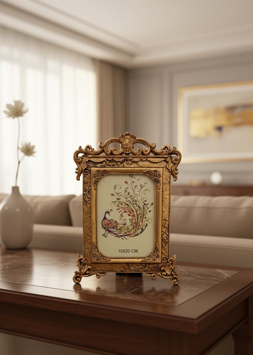 Şık Klasik Hediyelik Nostalji Gold Çerçeve
