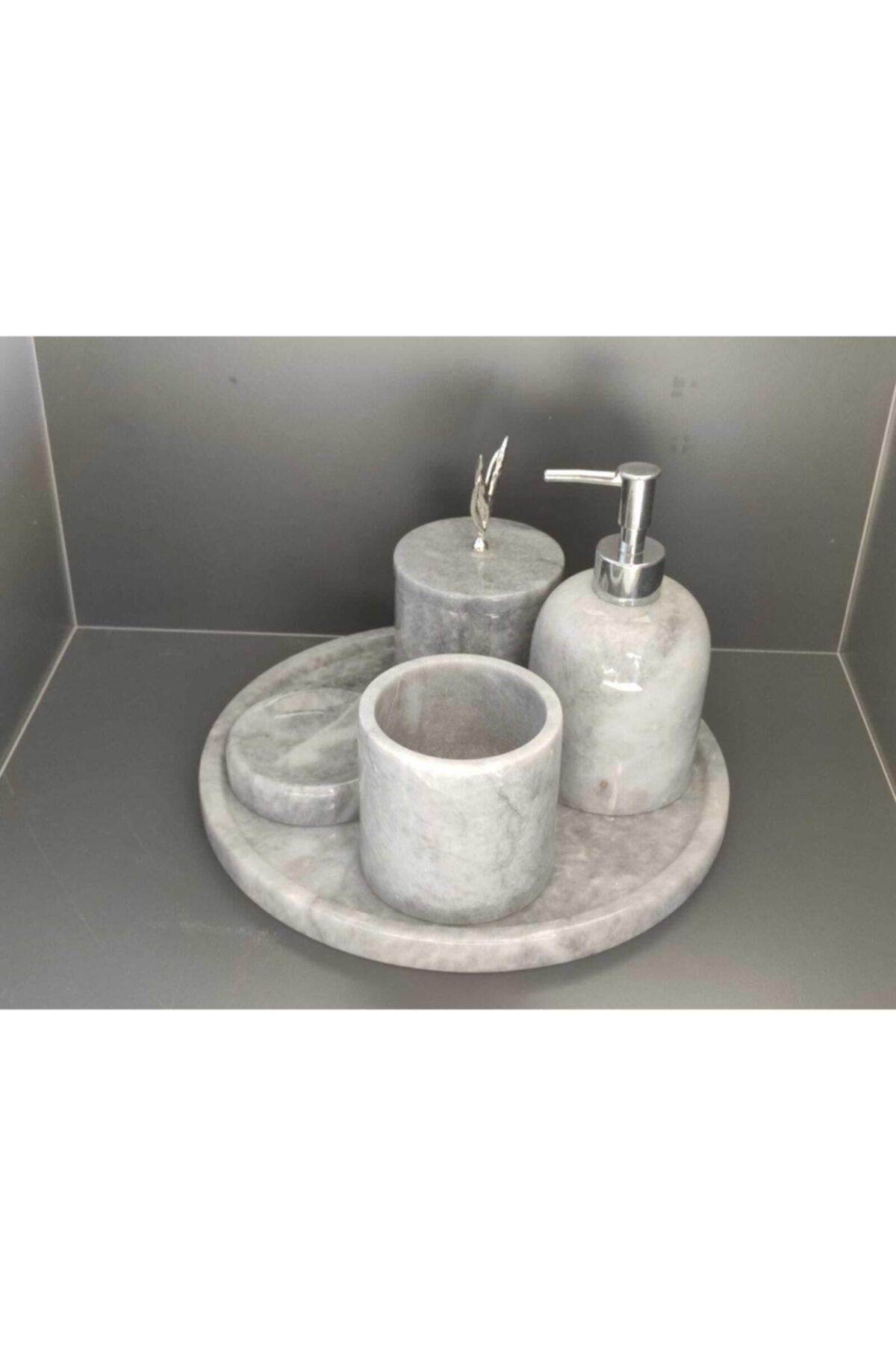 Gri Mermer 5'li Banyo Seti