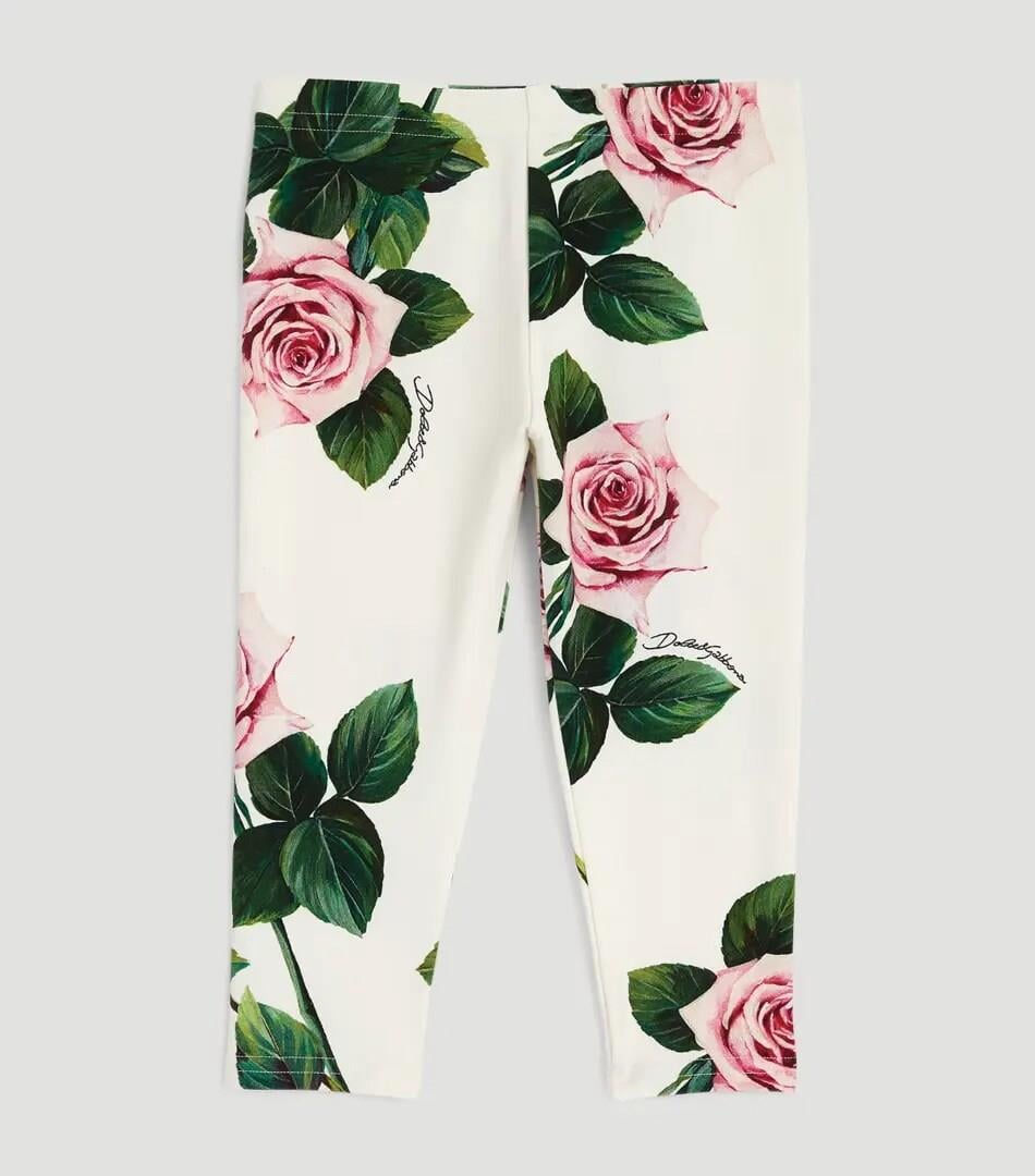 Dolce & Gabbana Kids Rose Print Tayt
