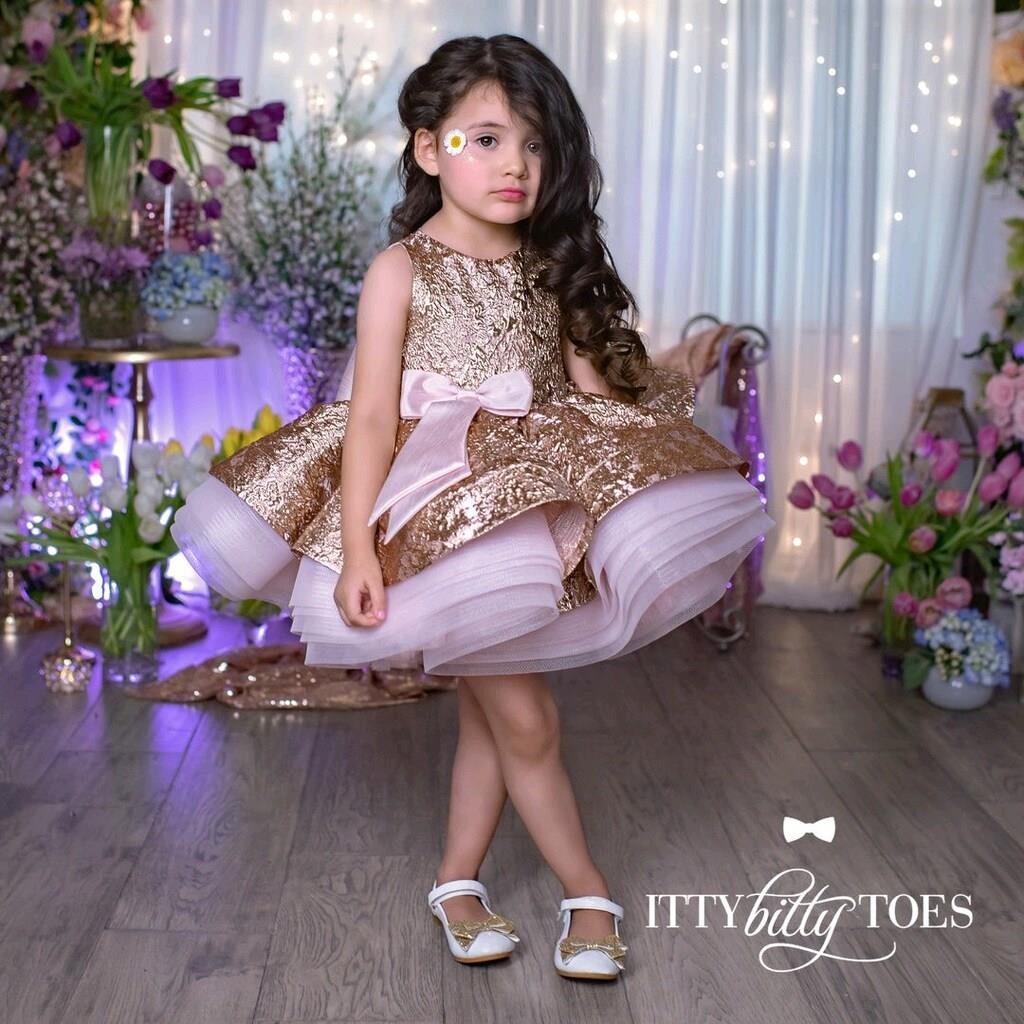 İtty bitty Toes - Glory Elbise (Gül Altın ve Pembe)