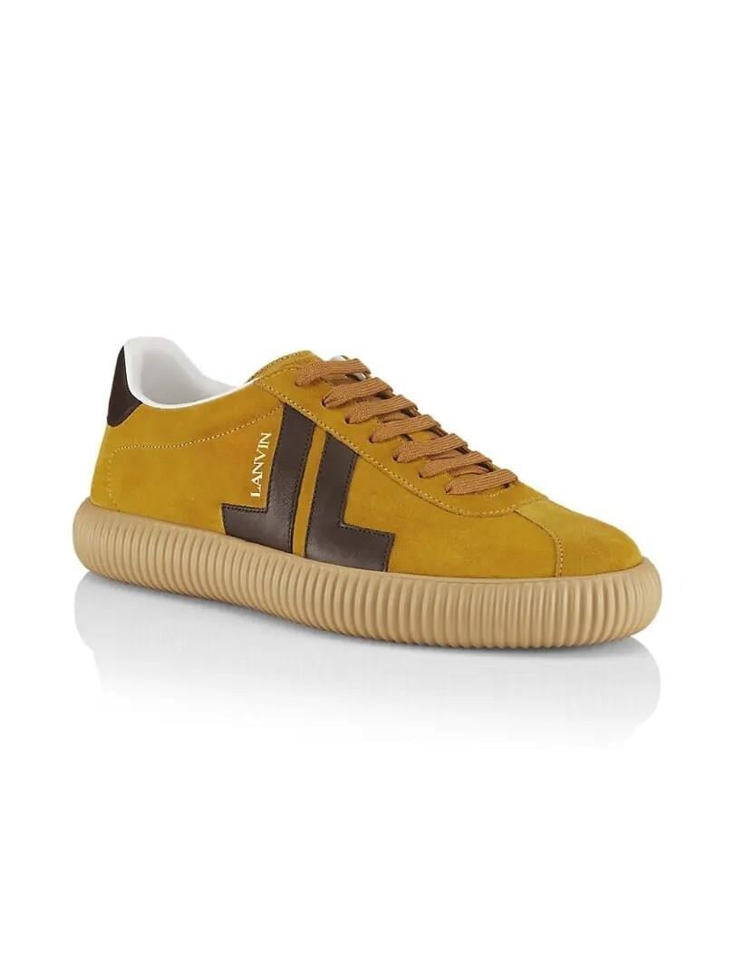 Lanvin Glen Arpege Low-Top Suede Sneakers
