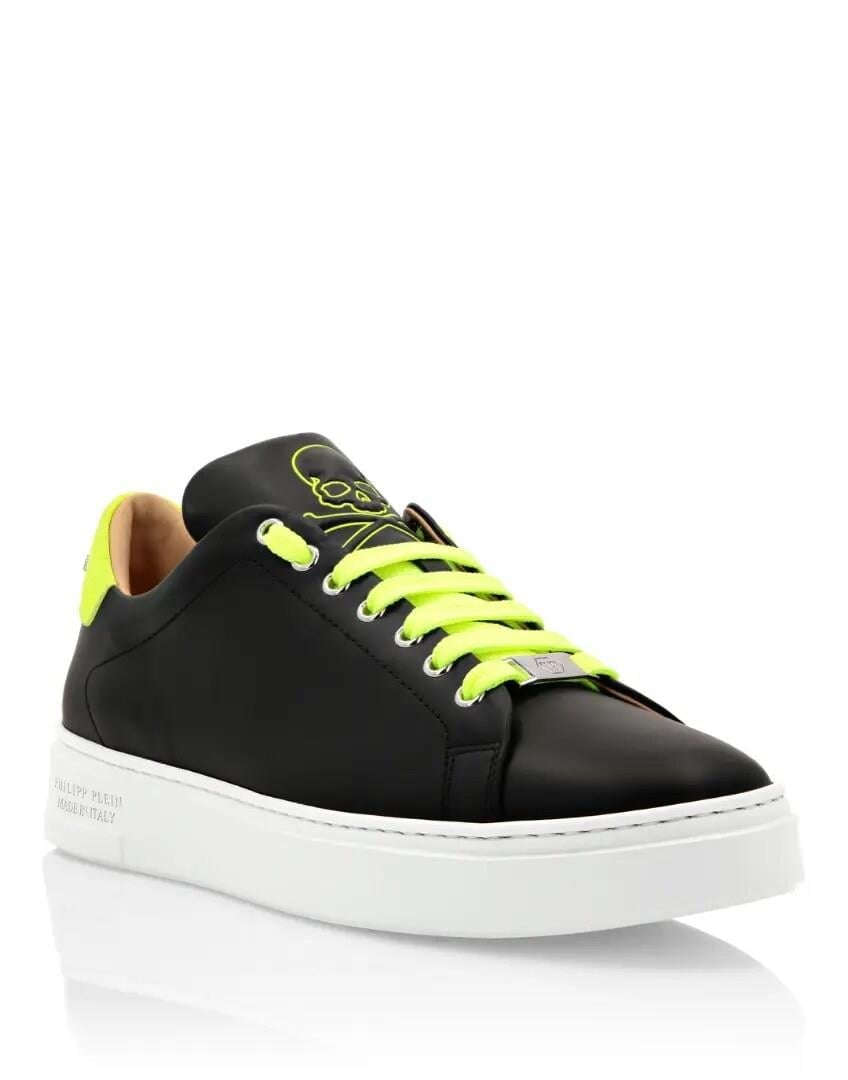 Philipp Plein Deri Lo-Top Skull And Plein Sneakers