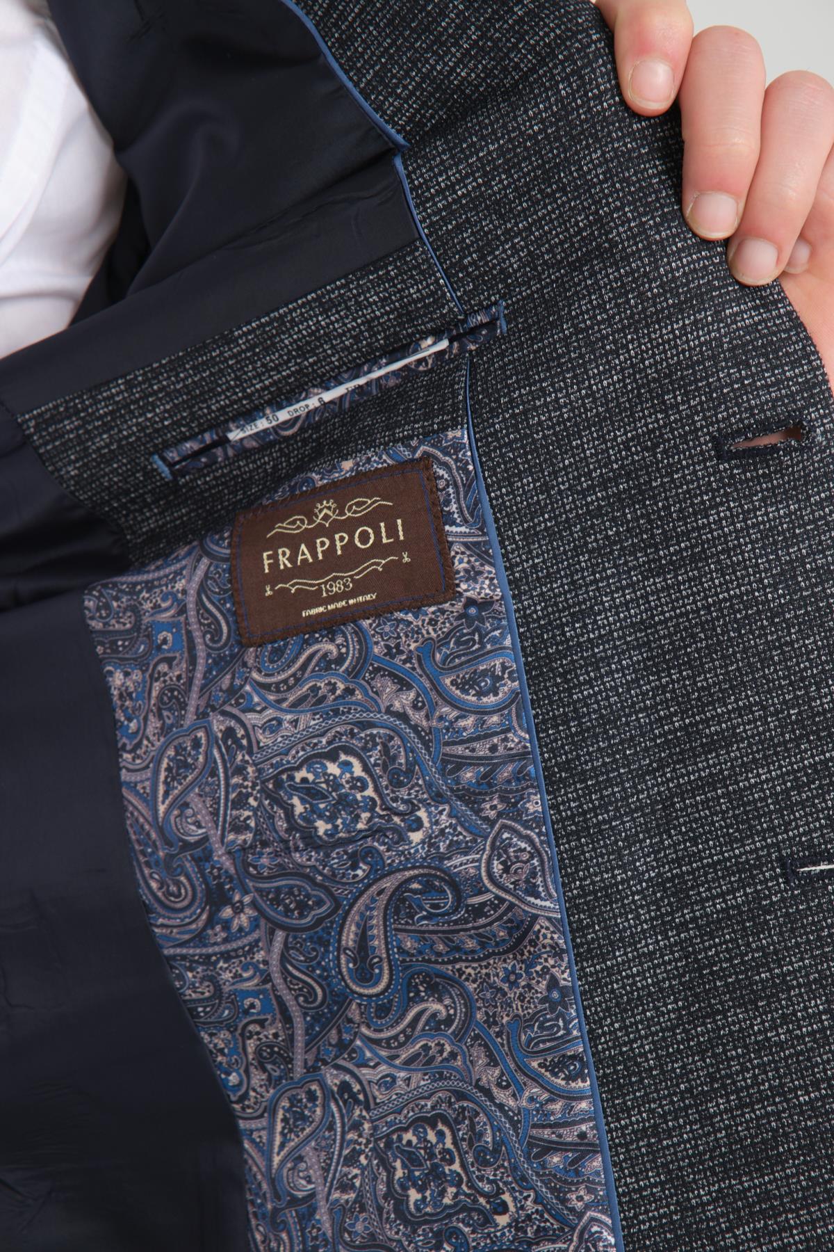 Aimame Erkek Lacivert Mono Yaka Örme Esnek Likralı Kumaş Blazer Ceket