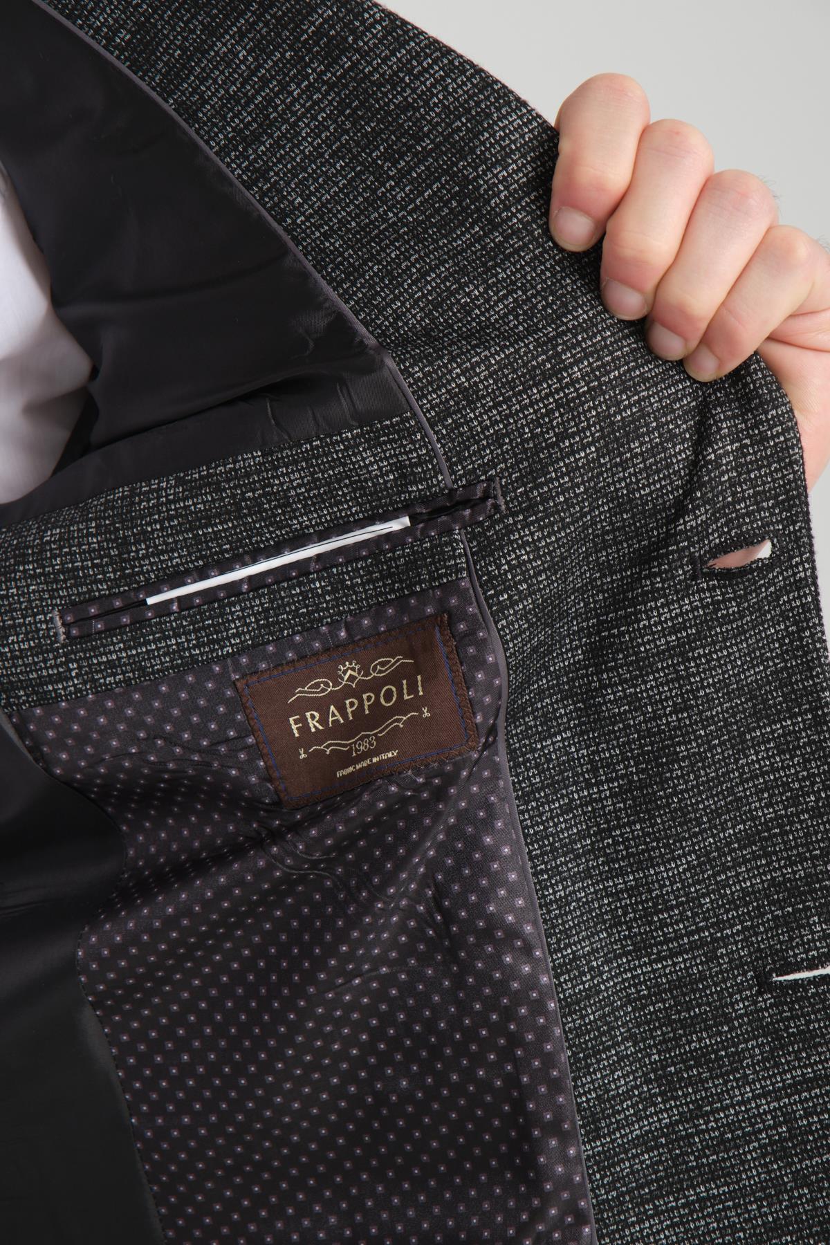 Aimame Erkek Siyah Mono Yaka Örme Esnek Likralı Kumaş Blazer Ceket