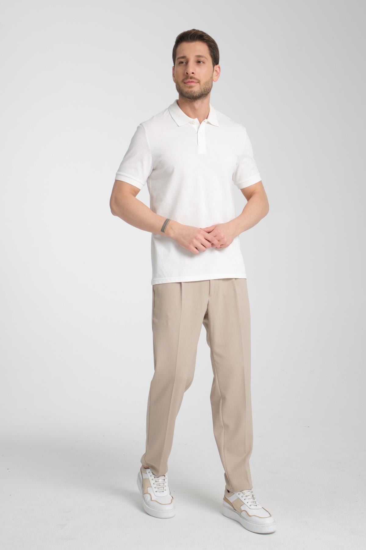 Basic Polo Yaka Comfort Fit 100% Pamuk Pike Tişört