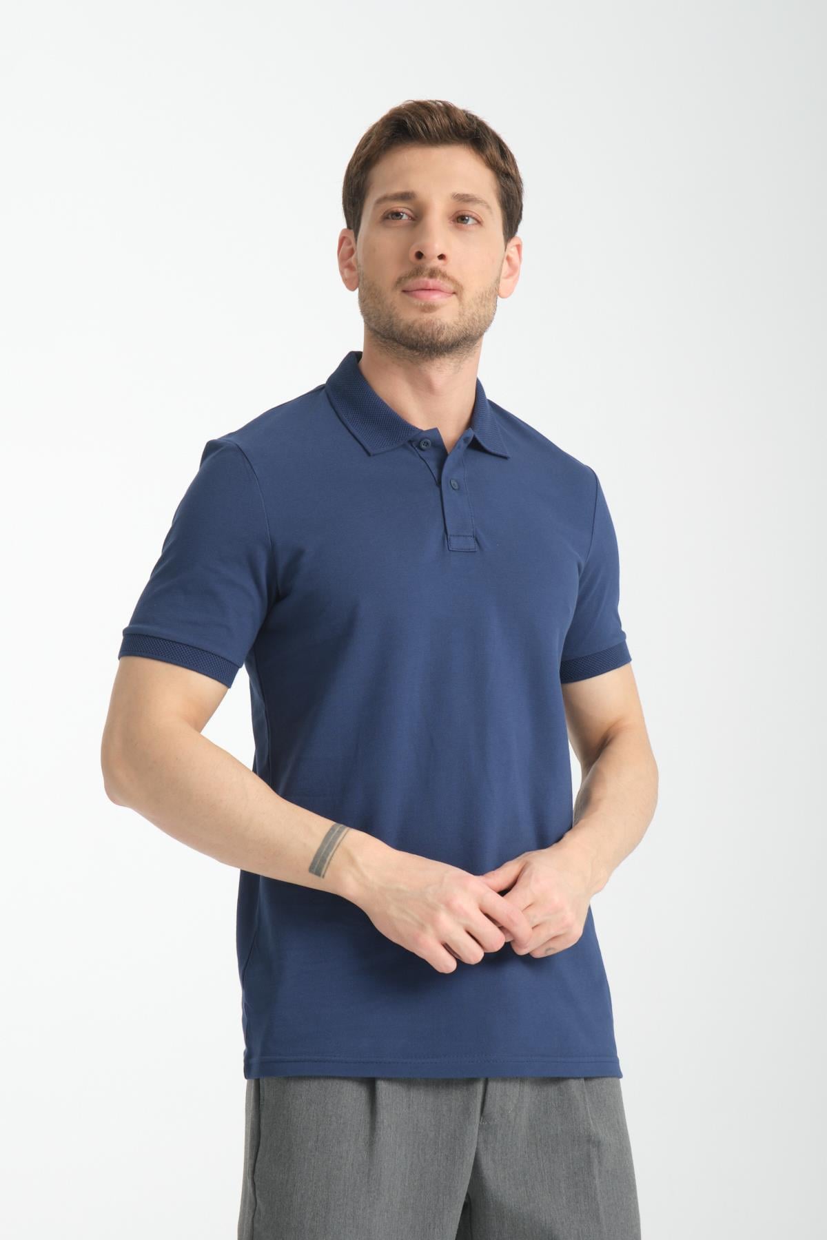 Basic Polo Yaka Comfort Fit 100% Pamuk Pike Tişört