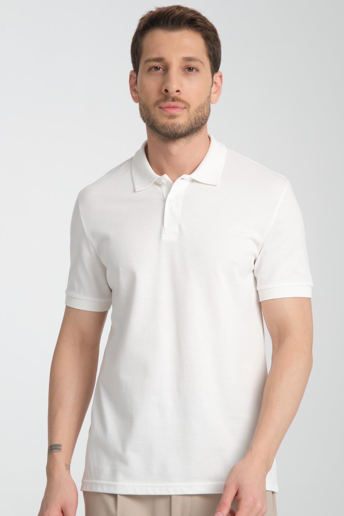 Basic Polo Yaka Comfort Fit 100% Pamuk Pike Tişört