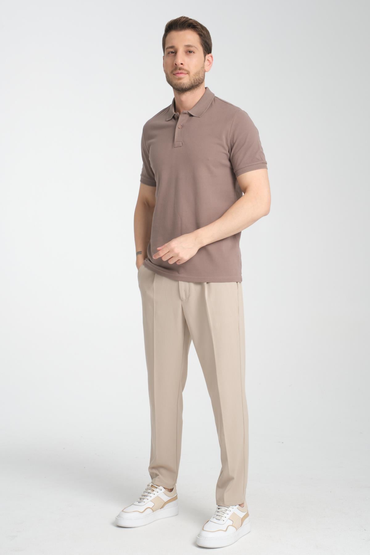 Basic Polo Yaka Comfort Fit 100% Pamuk Pike Tişört