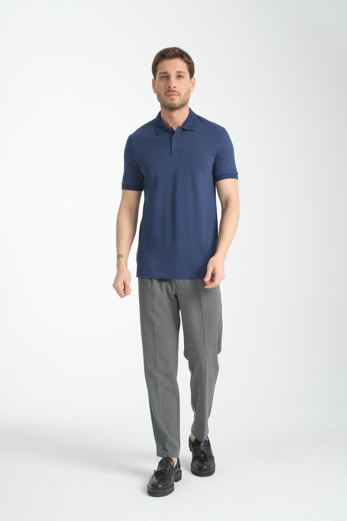 Basic Polo Yaka Comfort Fit 100% Pamuk Pike Tişört