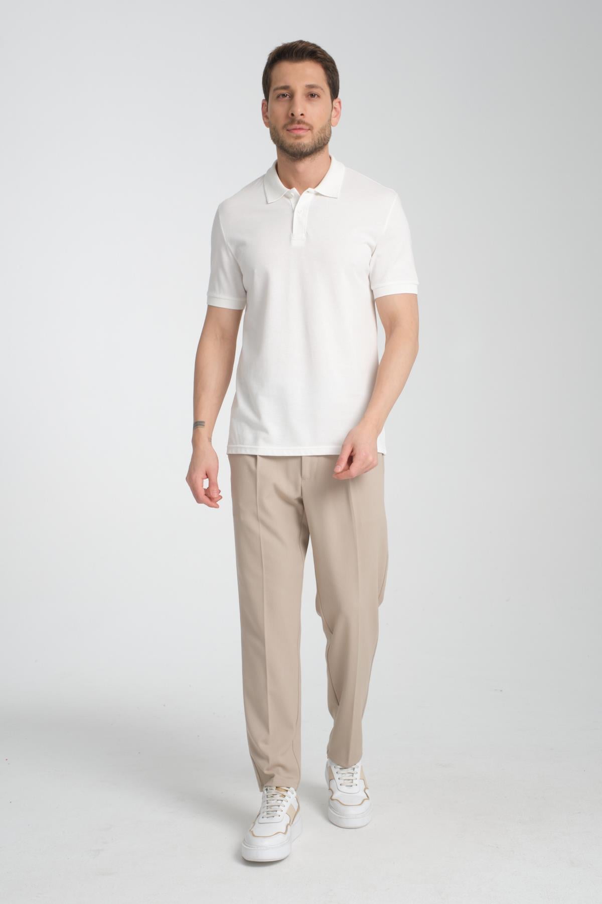 Basic Polo Yaka Comfort Fit 100% Pamuk Pike Tişört
