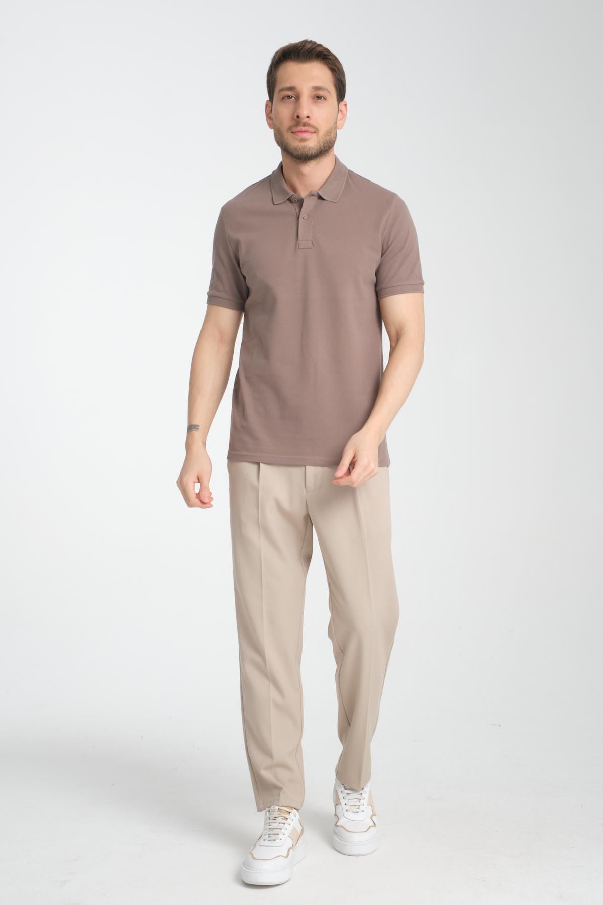Basic Polo Yaka Comfort Fit 100% Pamuk Pike Tişört