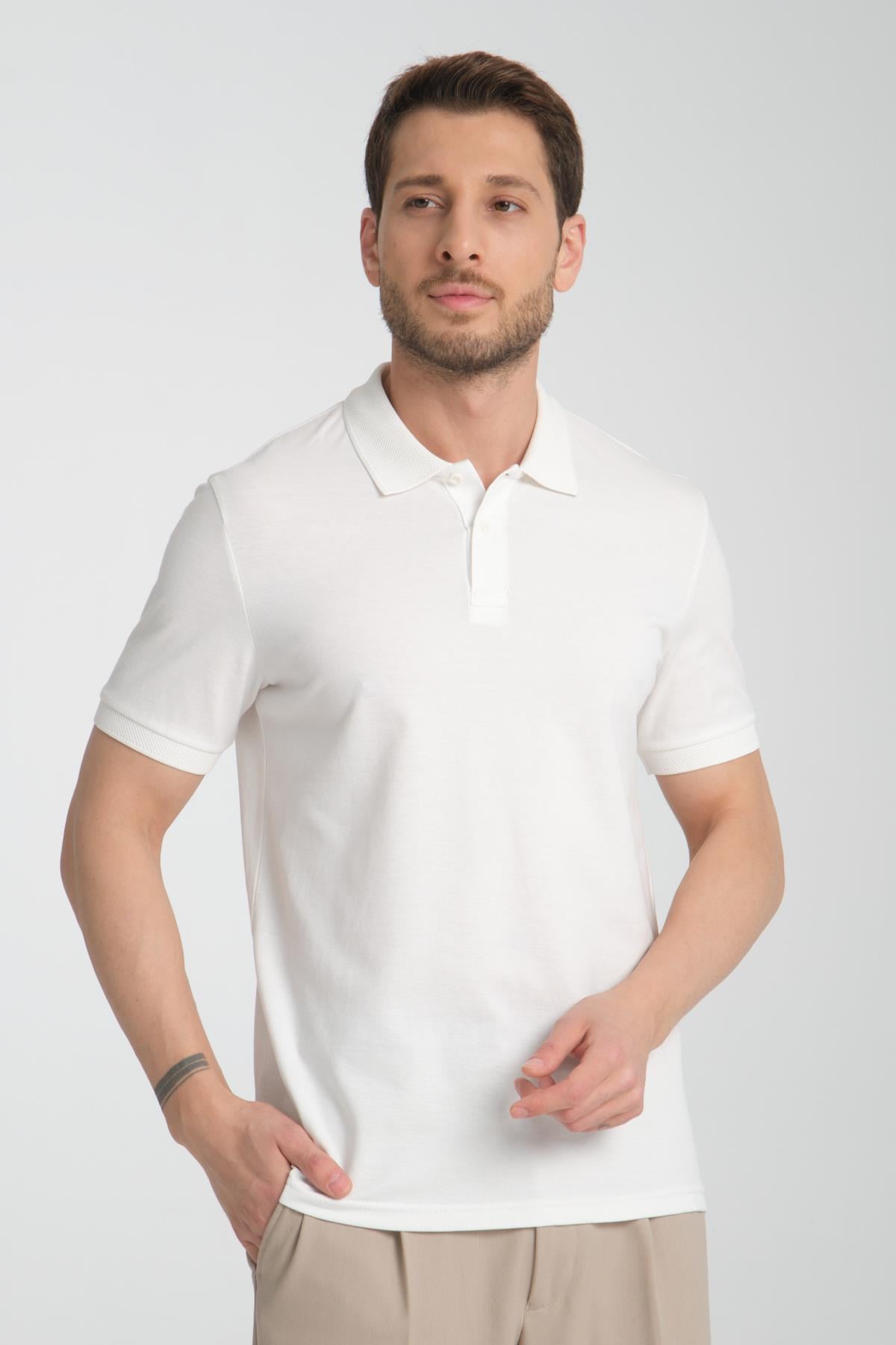 Basic Polo Yaka Comfort Fit 100% Pamuk Pike Tişört
