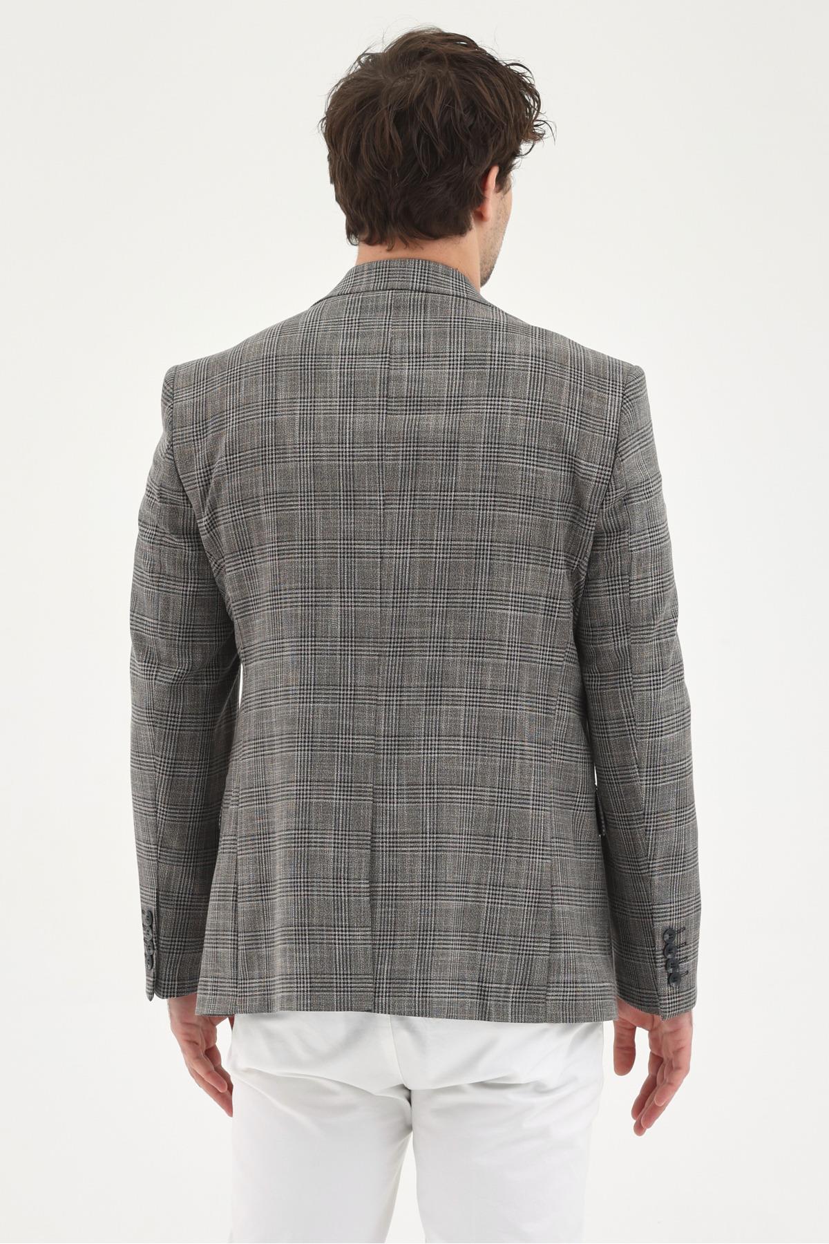 Biglia Erkek Siyah Poliviskon Kumaşlı Slim Fit Mono Yaka Spor Blazer Ceket