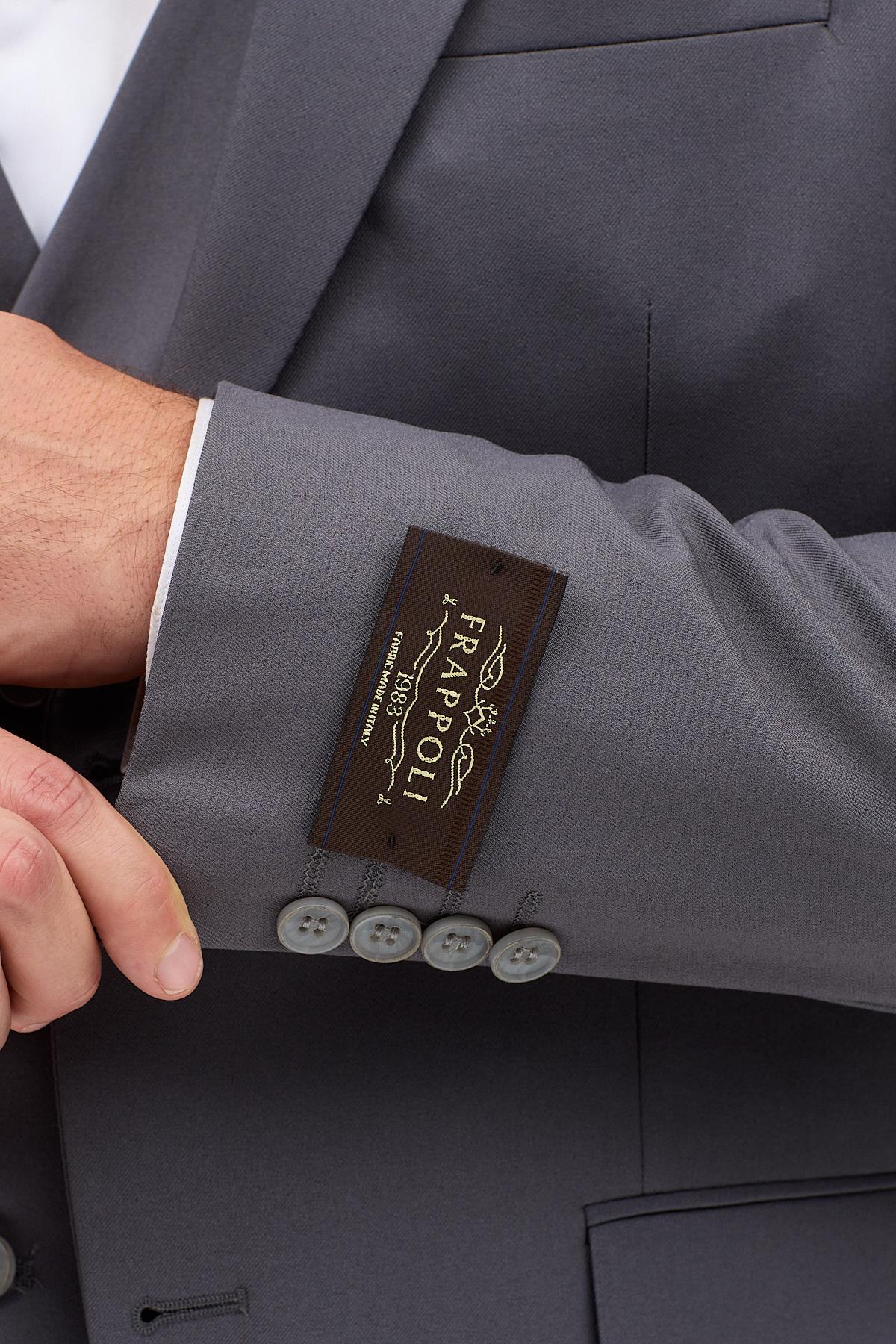 Celiato Erkek Antrasit Poliviskon Kumaşlı Ceket+Pantolon+Yelekli Slim Fit Takim Elbise