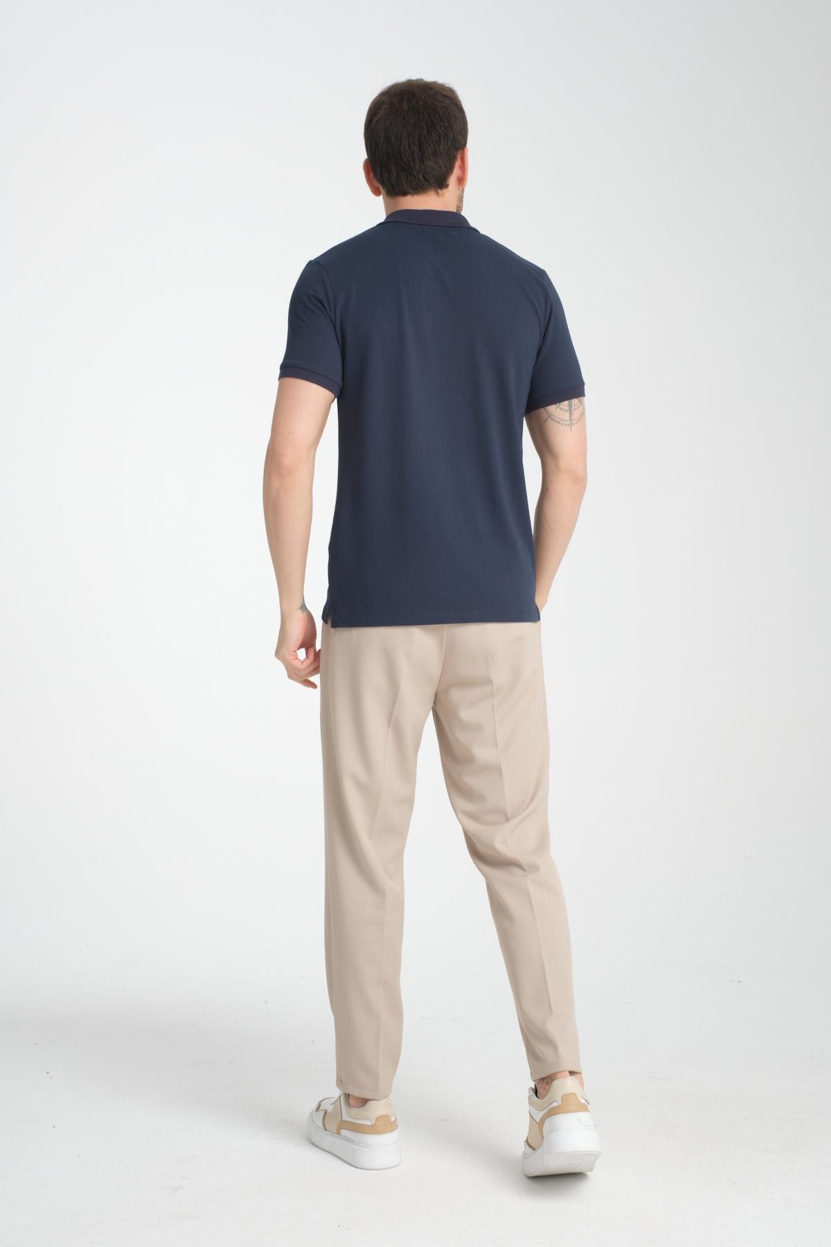 Düz Polo Yaka Regular Fit 100% Pamuk Pike Tişört