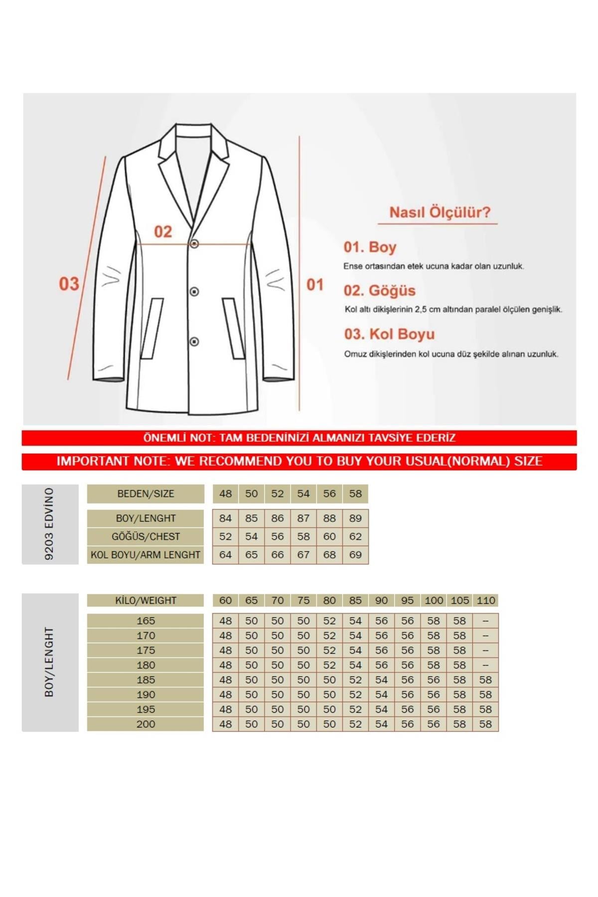 Edvino Erkek Kahve-Lacivert Kalın Mono Yaka Kruvaze Slim Fit Kaşe Kaban