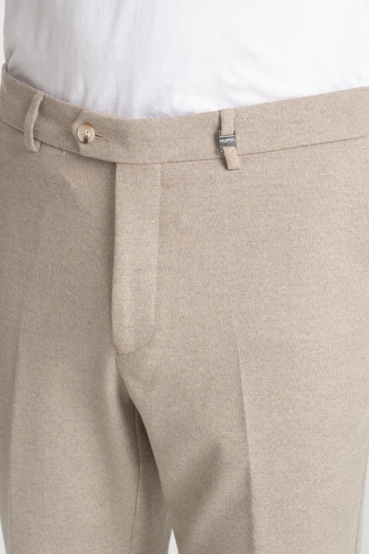 Erkek Beli Lastikli Kalın Kaşe Görünümlü Casual Pantolon