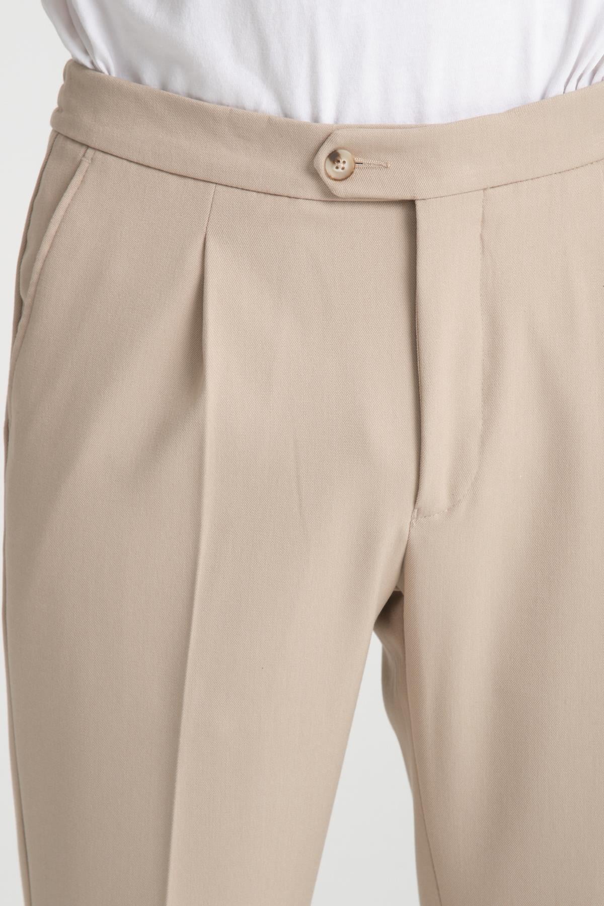 Erkek Beli Lastikli Kalın Kaşe Görünümlü Casual pantolon