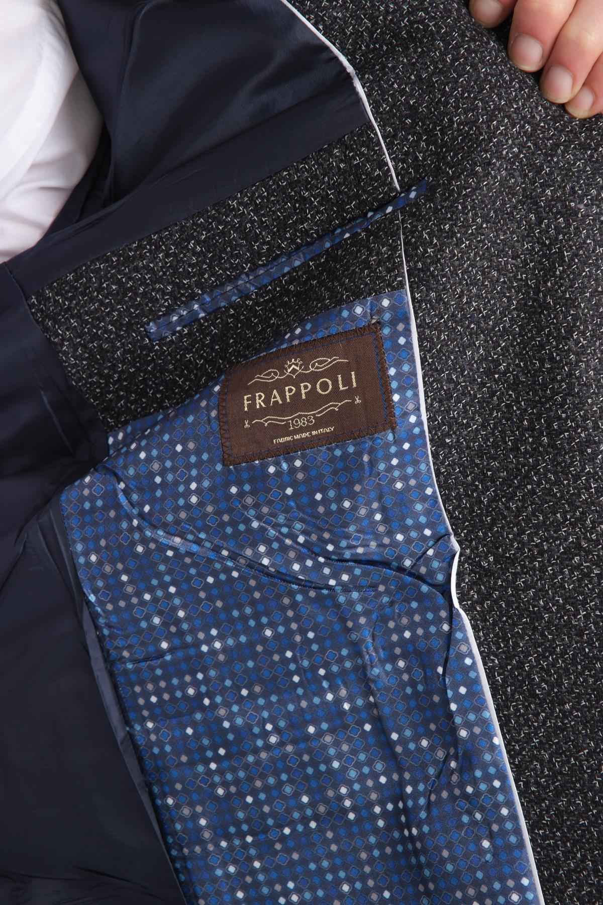 Erkek Koyu Lacivert Slim Fit Dar Kesim Mono Yaka Casual Blazer Ceket