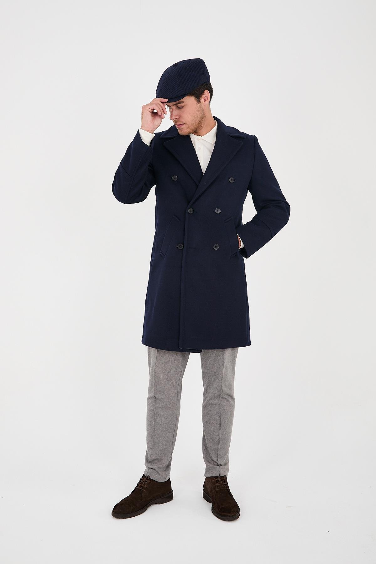 Erkek Kruvaze Kaban-Palto Regular Fit