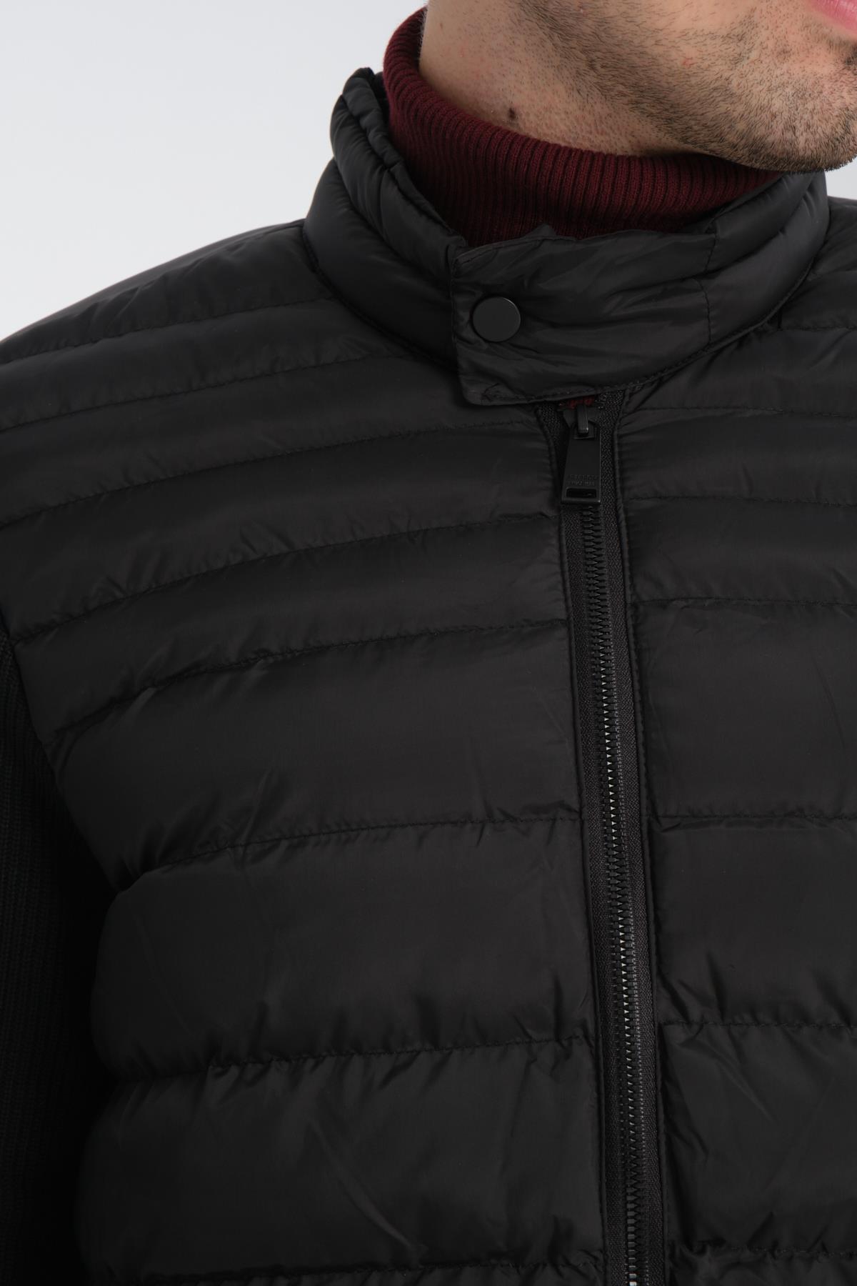 Erkek Şişme Mont Kolu Örme Ribanalı