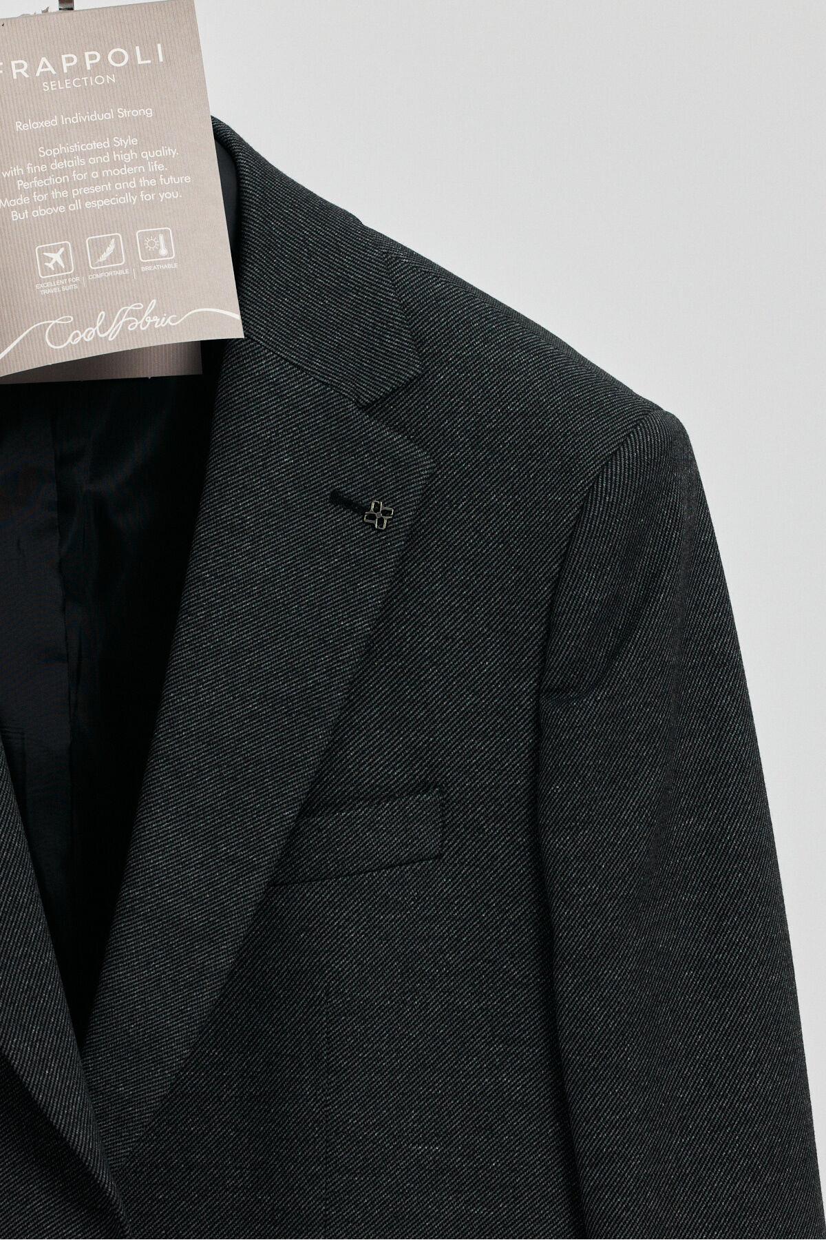 Frenco Erkek Antrasit Esneyen Kumaş Diağonel Desenli Slim Fit Blazer Ceket (Büyük Beden - Battal)